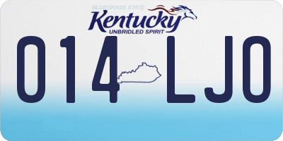 KY license plate 014LJO
