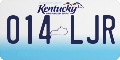 KY license plate 014LJR