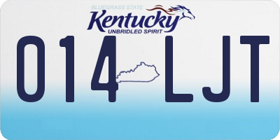 KY license plate 014LJT