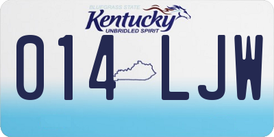 KY license plate 014LJW