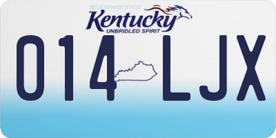 KY license plate 014LJX
