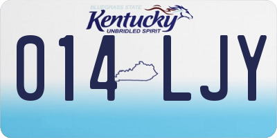 KY license plate 014LJY