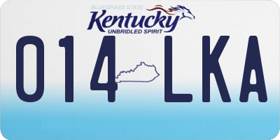 KY license plate 014LKA