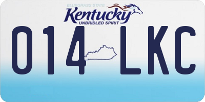 KY license plate 014LKC