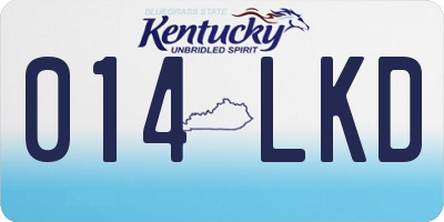 KY license plate 014LKD