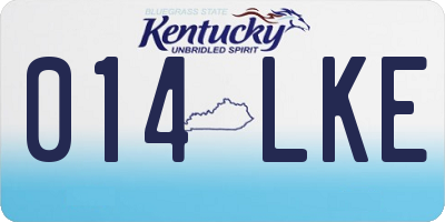 KY license plate 014LKE