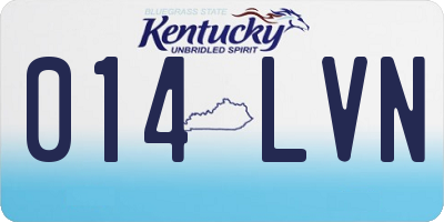 KY license plate 014LVN