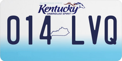 KY license plate 014LVQ