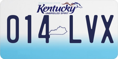 KY license plate 014LVX