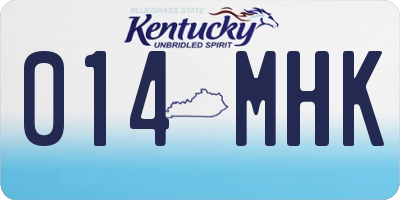 KY license plate 014MHK