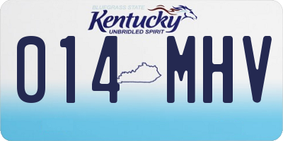 KY license plate 014MHV