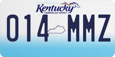 KY license plate 014MMZ
