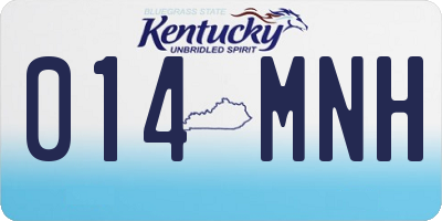 KY license plate 014MNH