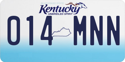 KY license plate 014MNN
