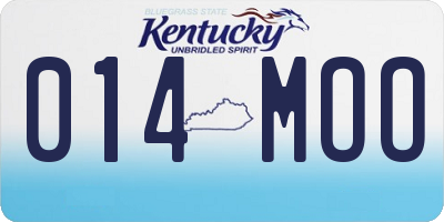 KY license plate 014MOO