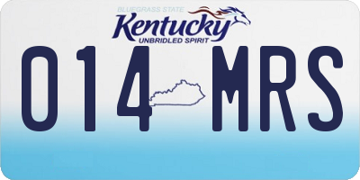 KY license plate 014MRS
