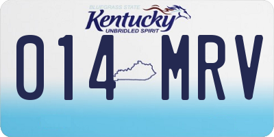 KY license plate 014MRV