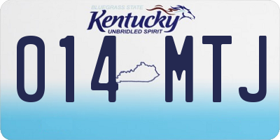 KY license plate 014MTJ
