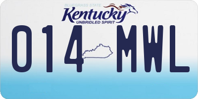 KY license plate 014MWL