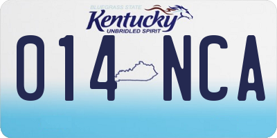 KY license plate 014NCA