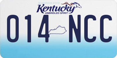 KY license plate 014NCC