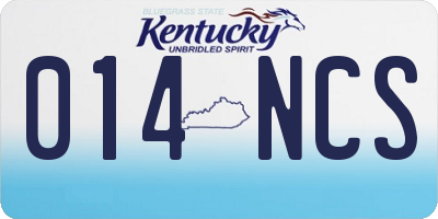 KY license plate 014NCS