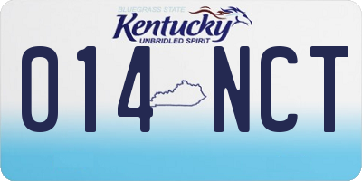KY license plate 014NCT