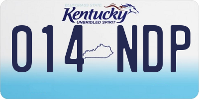 KY license plate 014NDP