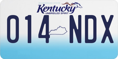 KY license plate 014NDX