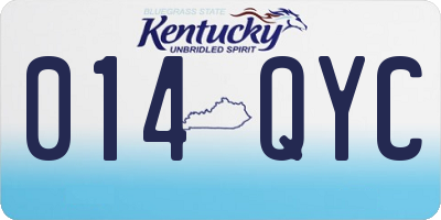 KY license plate 014QYC