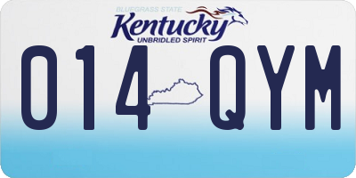 KY license plate 014QYM