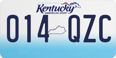 KY license plate 014QZC