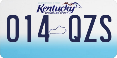 KY license plate 014QZS
