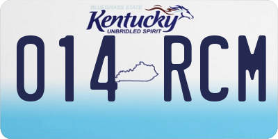 KY license plate 014RCM