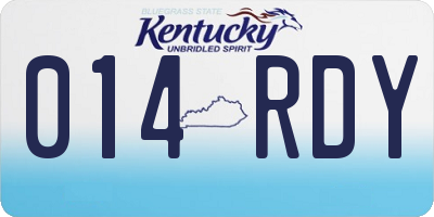 KY license plate 014RDY