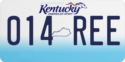 KY license plate 014REE