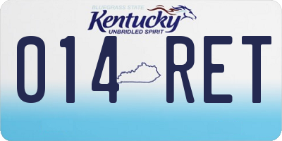 KY license plate 014RET