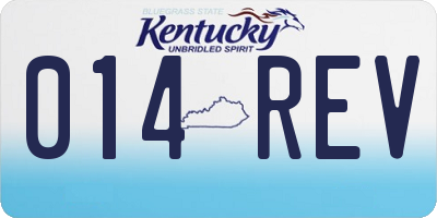 KY license plate 014REV