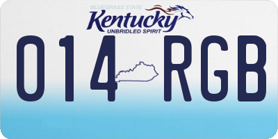 KY license plate 014RGB