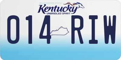 KY license plate 014RIW