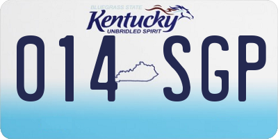 KY license plate 014SGP