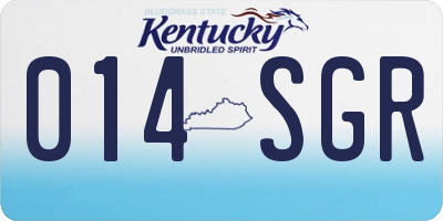KY license plate 014SGR