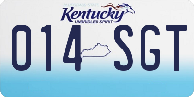 KY license plate 014SGT