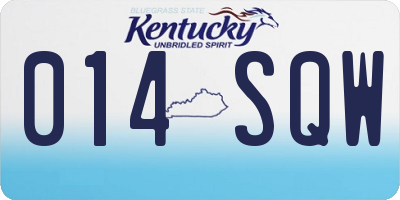 KY license plate 014SQW