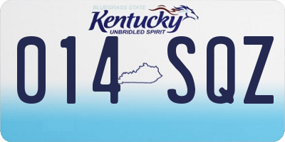 KY license plate 014SQZ