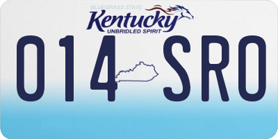 KY license plate 014SRO
