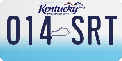 KY license plate 014SRT