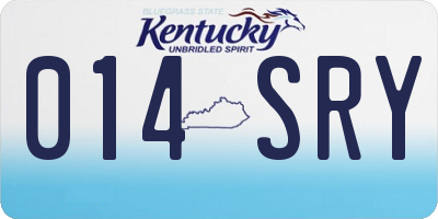 KY license plate 014SRY