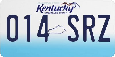 KY license plate 014SRZ