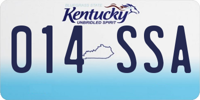 KY license plate 014SSA
